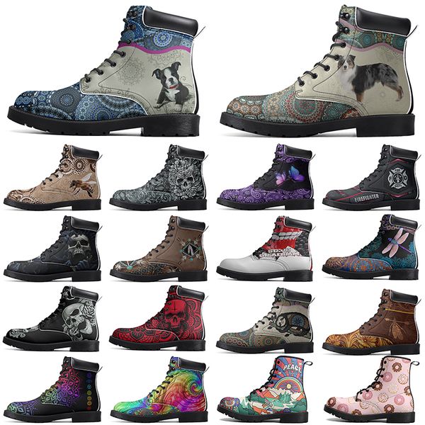 

Diy Fashionable Versatile Outdoor Boots Non-slip Winter Comfortable Casual Customized Elevated Classsic Light MediumSpringGreen Totem Boots