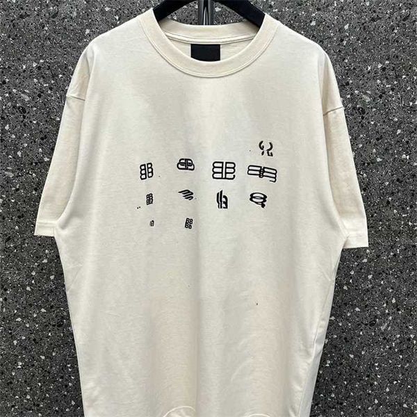 

20% off the correct version of fashion paris summer new classic couple loose men's and women's short sleeve t-shirt, White