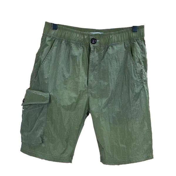 

Topstoney Lightweight Breathable Short Beach Short Classic Fashion Pocket Button Men's Short Waterproof Pocket Cover Emblem Casual Shorts Simple Street Shorts, Green