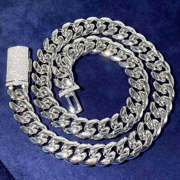 

link bracelet ladies gold vvs stainless steel 8mm curb cuban non tarnishing moissanite clasp, Silver