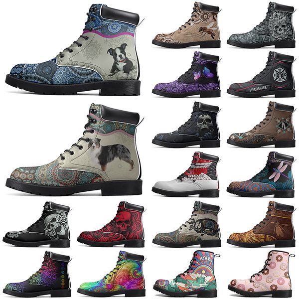 

Diy Fashionable Versatile Outdoor Boots Non-slip Winter Comfortable Casual Customized Elevated Classsic Dark SeaShell Boots