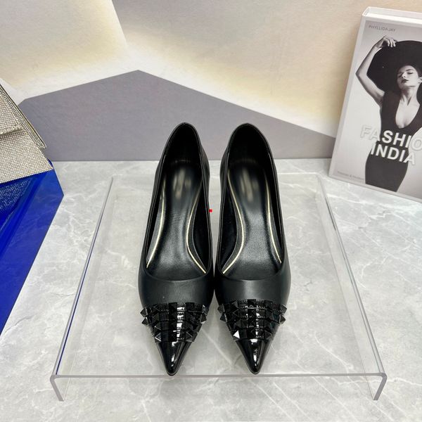 

2023 stilettos women 's shoes sandals women rhinestone chain bride dresses buckle high heels pointed toe ankle bright diamond-chain hig, Black