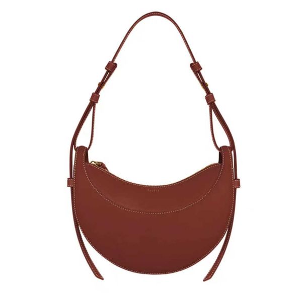 

evening bags new polene numero dix half-moon bag full-grain textured/smooths calf leather totes designer zip closure crossbody women hobo ha
