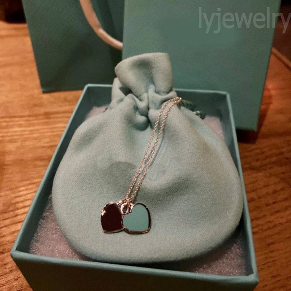 

pendant necklace designer jewlery t designer for women creative double heart chains lovely please return to design for ladies street dress l, Silver