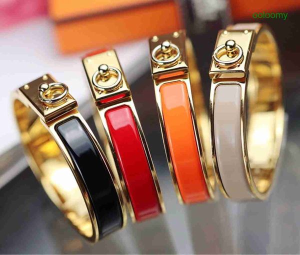 

hemres designer bracelet multicolor enamel six generation lock chain bracelet h delivered for packaging, Black