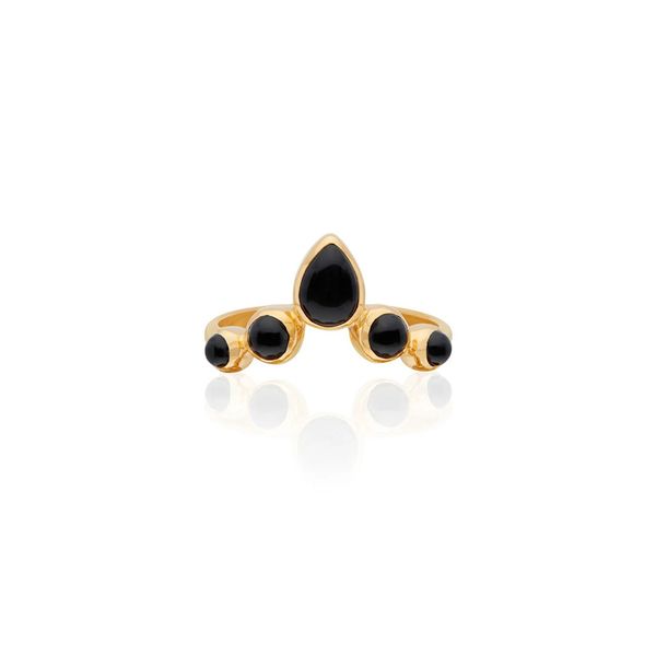 

french minimalist fashion vrown black drop glaze ring for women's vintage ins style all-match jewelry accessories, Silver