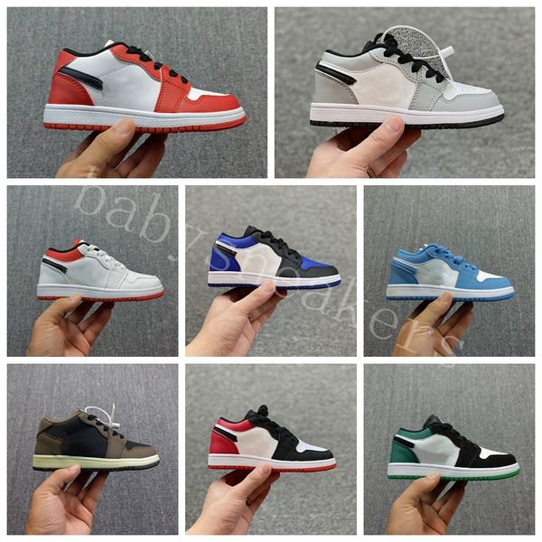 

2023 kids shoes jumpman 1s basketball 1 toddlers toddler boys girls designer mid chicago sneakers children royal obsidian scotts kid toddler, Black