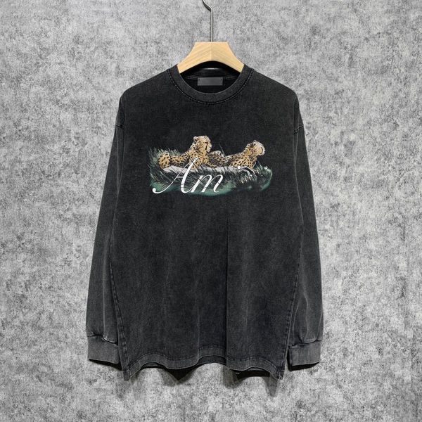 

Mens T Shirts fashion Men's Designer 19 styles cheetah print tee woMen Casual sleeve Hip hop Street Long Top, Wheat