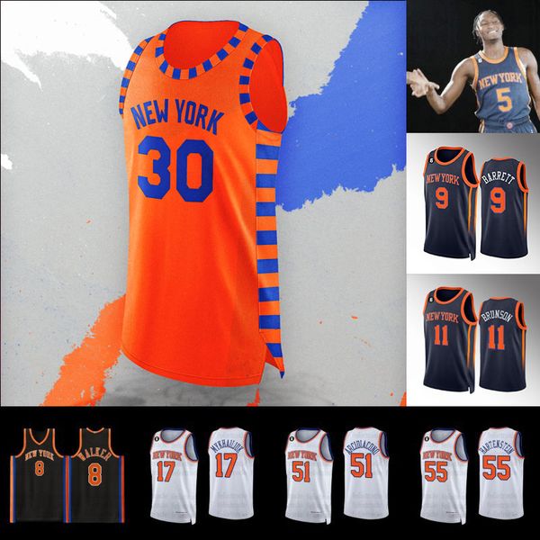 

jalen brunson ny knicks jersey 2023 reverse retro basketball jerseys ryan arcidiacono rj barrett evan fournier quentin grimes julius randle, Black;red