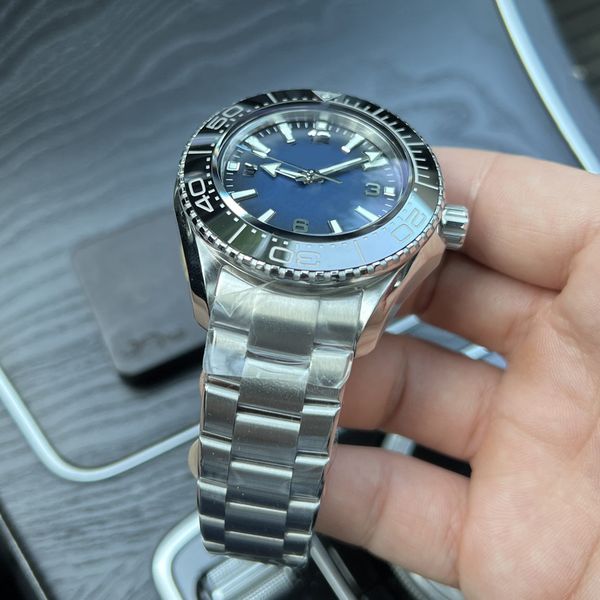 

luxury mechanical 45.5mm automatic high-quality men's 904l watch, Slivery;golden