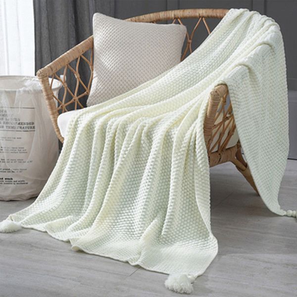 

chunky cable soft knitted throw blanket lightweight burnt cotton blanket for sofa couch bed baby nursery