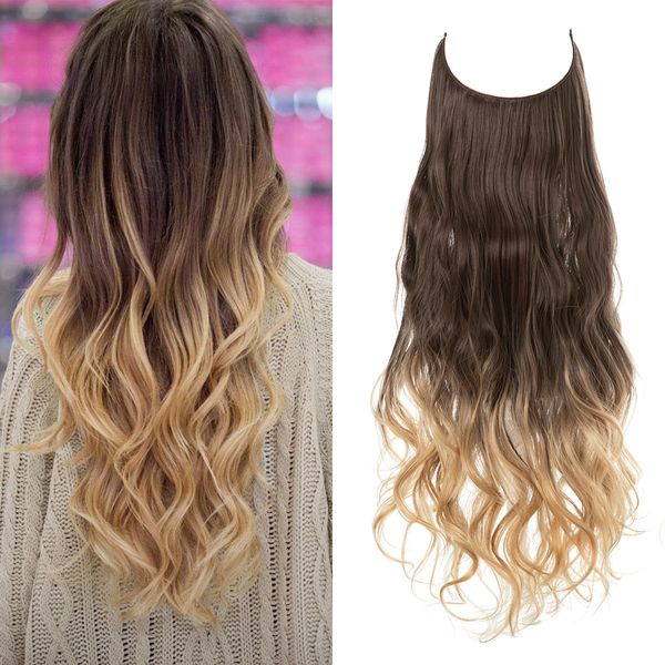 

no clip wavy hair extension hairpiece , artificial fake hairstyles, Black;brown