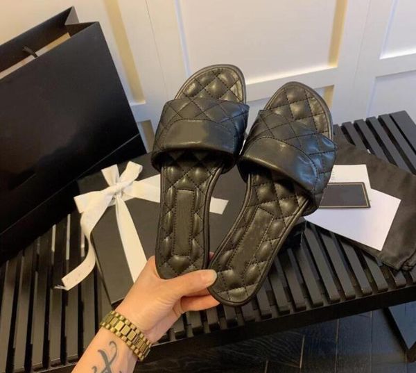 

brand design women slippers designer rubber slides sandal flat luxury letter fashion shoes beach flip flops 35-42, Black
