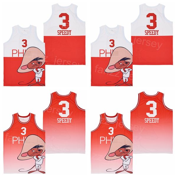 

fade 3 speedy basketball jersey movie retro for sport fans pullover pure cotton red white team purple breathable vintage hiphop college stit, Black