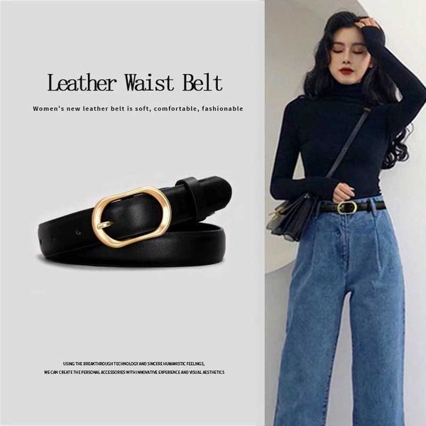 

belts women leather belt for female strap casual all-match ladies adjustable belts designer brand w0424, Black;brown