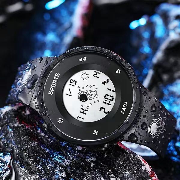 

new astronaut electronic watch, male and female students everything sports luminous waterproof fashion couple watch, Slivery;brown