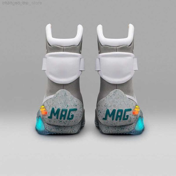 

2023 back to the future automatic laces air mag sneakers marty mcfly's led shoes back to the future glow in dark gray mcflys size 40-47, Black
