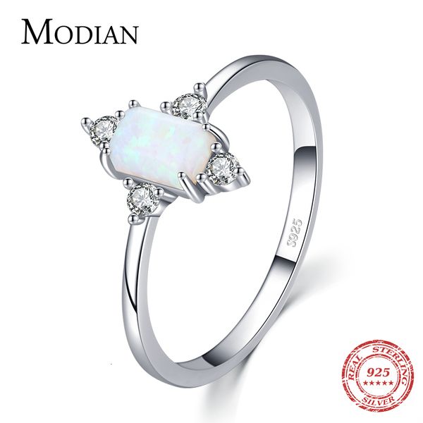 

solitaire ring modian real 925 sterling silver rings for women shining crown opal finger ring classic luxury wedding statement jewelry anel, Golden;silver