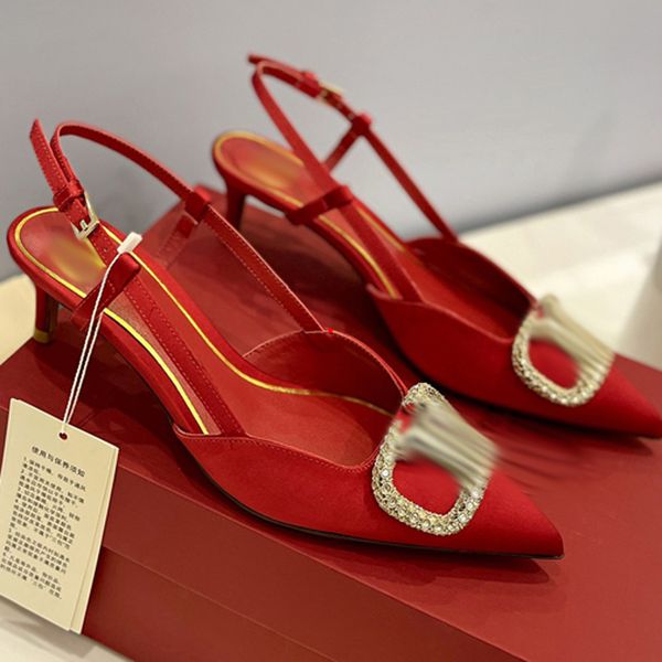 

2023 stilettos women 's shoes sandals women rhinestone chain bride dresses buckle stiletto pointed toe ankle bright diamond-chain high-, Black