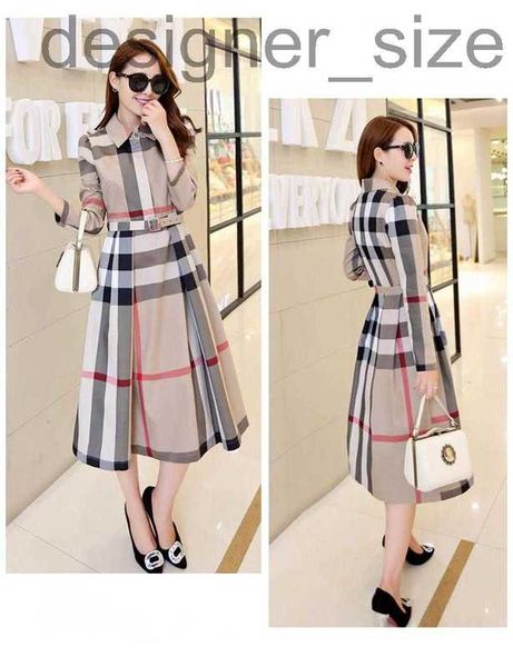 

casual dresses designercasual dresses 2022 spring and autumn new women's plaid dress long-sleeved a-shaped long autumn korean version o, Black;gray