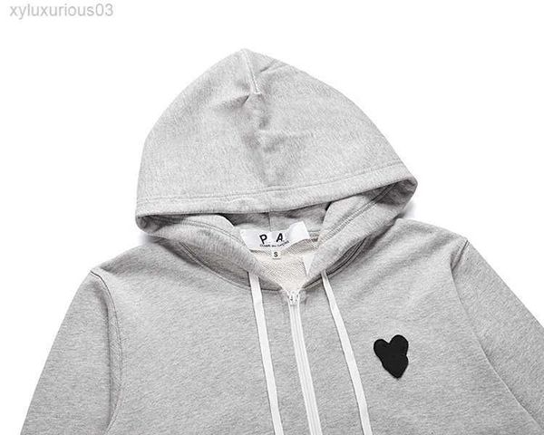 

hoodie cdg play fashion brand kawagu gray long-sleeved couple black love print for men and women