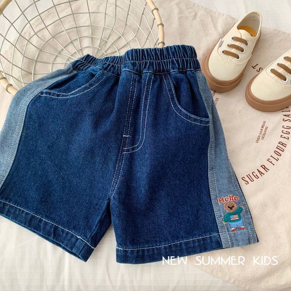 

jeans summer boys cute cartoon bear jeans shorts 230424, Blue