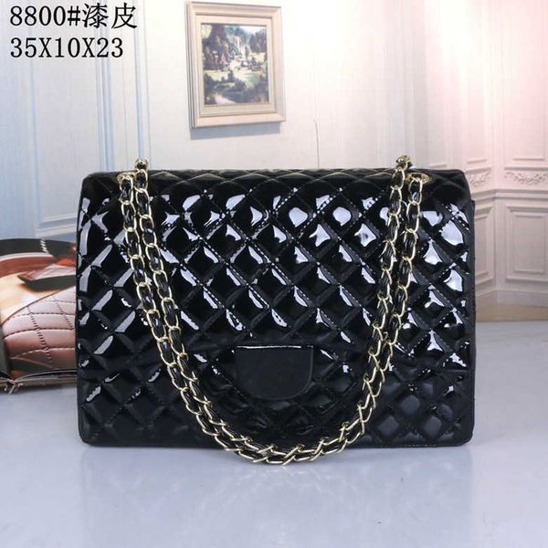

fashion brand women's bag designer shoulder handbag classic patent leather ringer clamshell vintage leather wallet luxury large capacit