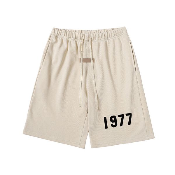 

1977 men's shorts designer summer beach running mens ess 1977 shorts letter printed short pants casual essen short pants for male stree, White;black
