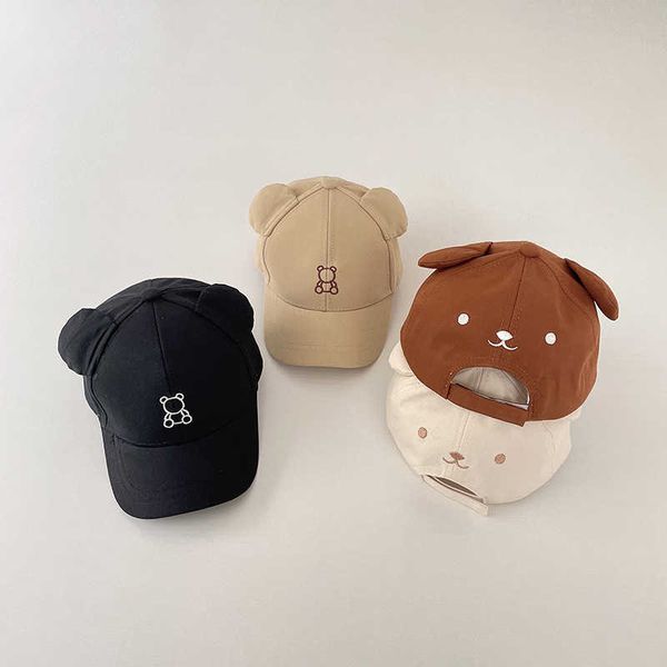 

s hats baseball ins simplicity cutecartoon bear peak cap kids boy girl spring summer fashion lovely hat for 2-4 year baby p230424, Yellow