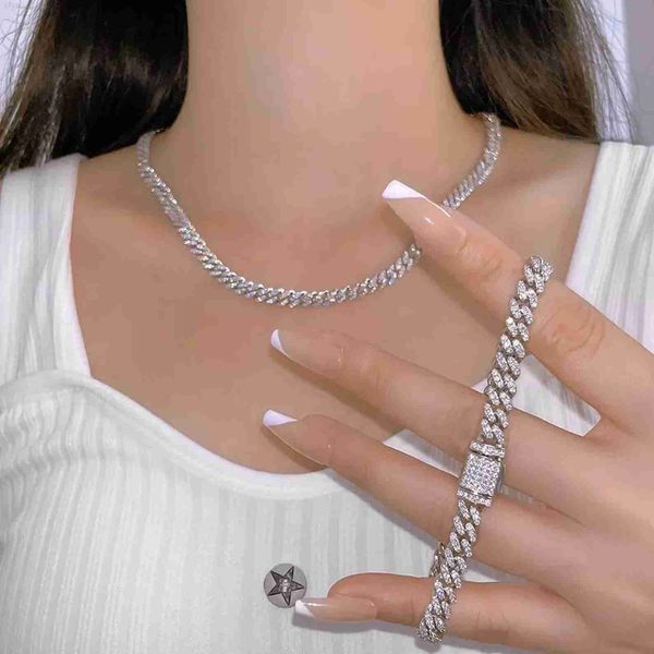 

iced out hiphop men cuban link chain 6mm 925 sterling silver with vvs moissanite cuabn necklace