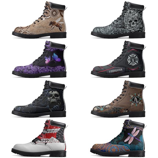 

Diy Fashionable Versatile Outdoor Boots Non-slip Winter Comfortable Casual Customized Elevated Classsic Dark NavajoWhite Boots