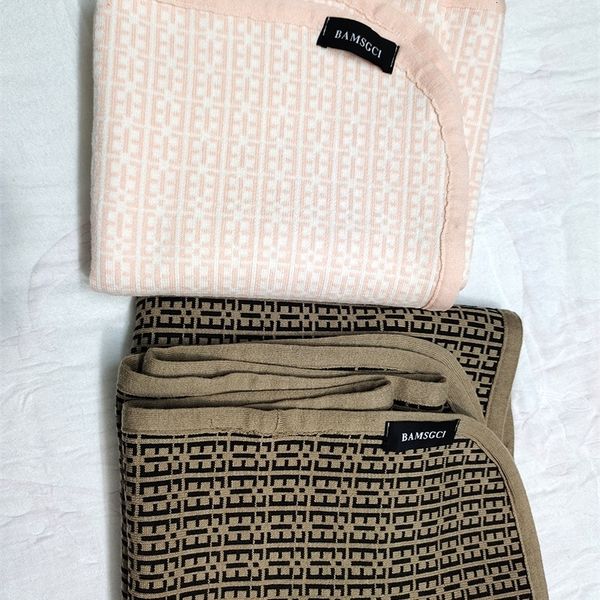 

sleeping bags spring and autumn born baby blankets double jacquard air conditioning letter f knitted cotton boy girl blanket 230422