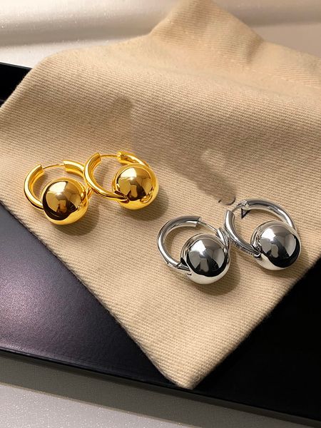 

men and women 18k gold ball earrings studs brand bead shaped b letters pendant logo earring european and american designer jewelry hbbe5 --0, Golden;silver