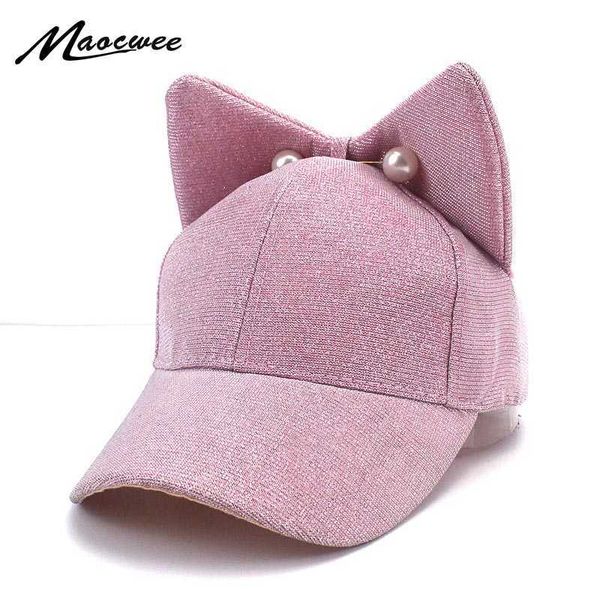 

caps 2019 baby girl cute ear corner baseball cap rebound summer adjustable sun hat child hip hop brilliant hats snapback p230424, Yellow