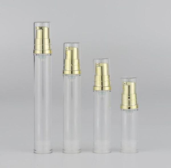 

500pcs 15ml 10ml 5ml airless lotion pump bottle empty refillable hand cream bottle with lotion pump