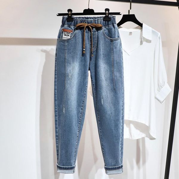 

jeans jeans woman high waist large loose jeans loose casual blue black harem pants 5xl 4xl