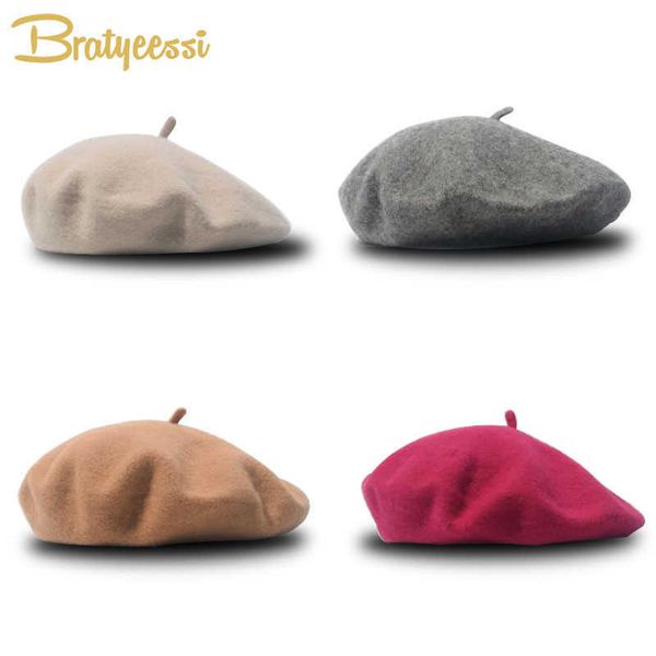 

s fashion wool candy color elastic infant baby beret hat kids caps for girls 1-4 years 1 pc p230424, Yellow