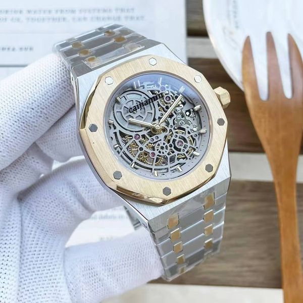 

skeleton mens black watch for men automatic mechanical watch men watches 42mm diver sport movement wristwatch montre luxe, Slivery;golden
