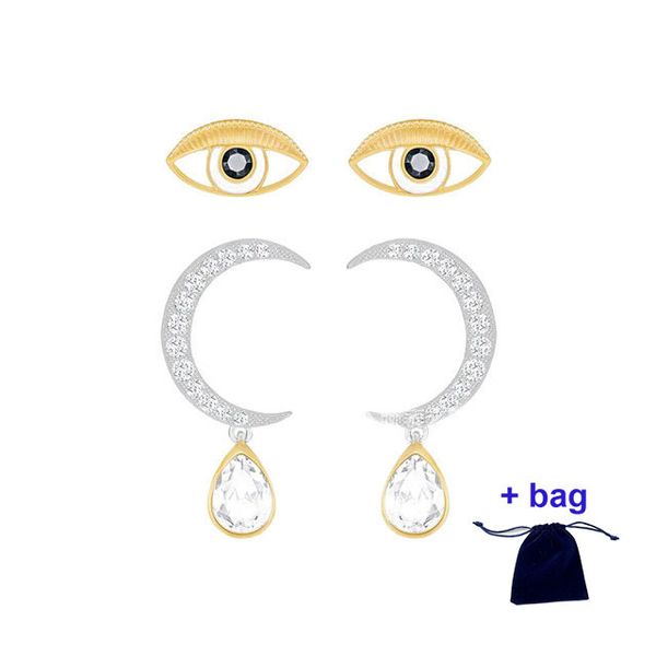 

swa fashion charm earrings new devil eye earrings exquisite gift box ing, Golden