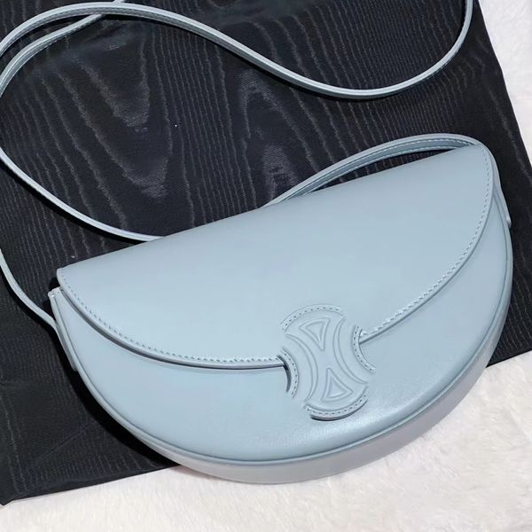 

genuine leather teen triomphe half moon bag luxury designer saddles lady croissant hobo flap envelope semicircle bag wallet handbag shoulder