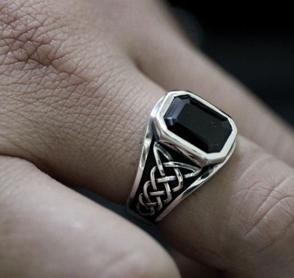

cluster rings mens vintage mayan civilization totem black gemstones rings punk party engagement wedding banquet personality fashion high 230, Golden;silver