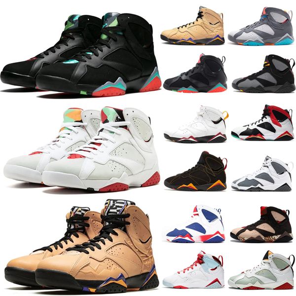 

7 7s jumpman og men basketball shoes university blue hare vii 7s raptor bordeaux unc sapphire flint paname citrus shimmer greater china spor, Black