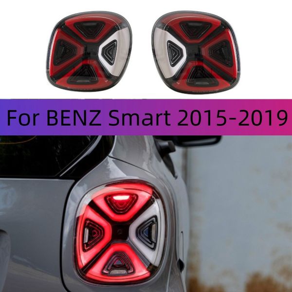 

car tail light for 15-19 benz smart taillight assembly modified e q model led running light brake lamp streamer turn signal reverse highligh