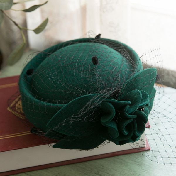 

berets ladies irregular pillbox cap fashion cloche hats woman felt beret party formal fedora church 100% wool hat 230422, Blue;gray