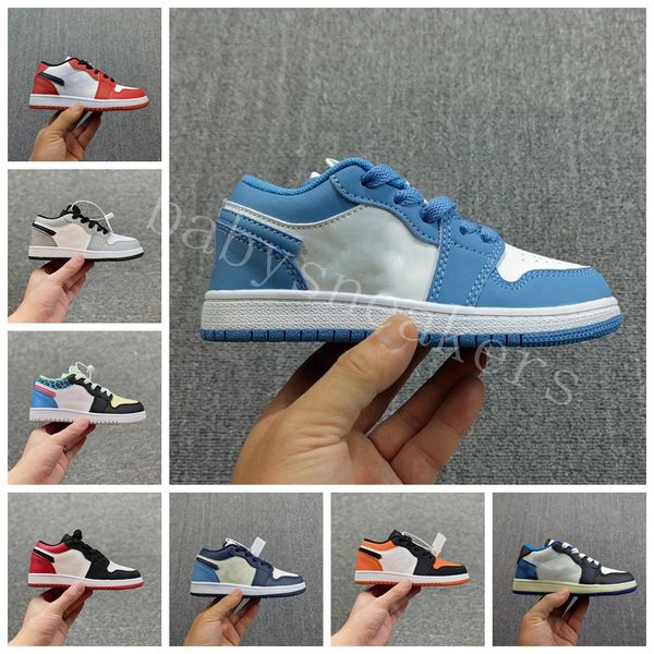 

kids shoes jumpman 1s basketball 1 toddlers tennis toddler boys girls designer mid chicago sneakers children royal gray blue obsidian scotts, Black