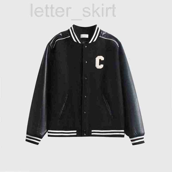 

men's jackets luxuriousdesigner mens 2022 wool blended leather sleeve baseball uniform loose hip hop fashion coat p99f, Black;brown