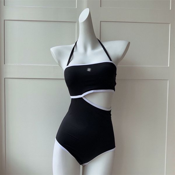 

luxury designer swimwear c set women's bikini elegant style classic waist hollow one piece swimwear