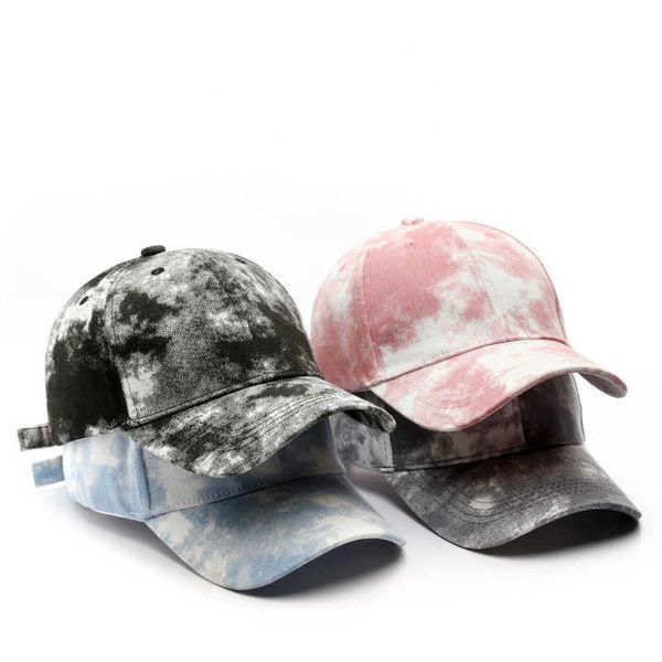 

high tail baseball cap cotton tie-dye colorful snapback caps for girl fashion kpop women hats summer sun hat p230424, Yellow