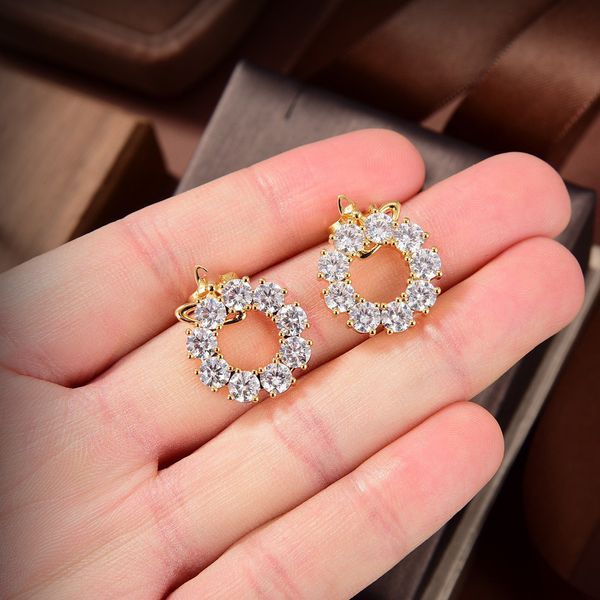 

fashion designer brand stud earring for woman letter vivian diamond pearl gold hoop earing westwood women trend saturn earrings hio34we, Golden;silver