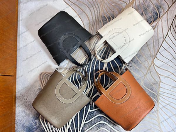 

designer women mini lock key bucket bag original calfskin handbag wrist evening shoulder bag crossbody purse orange box gold silver metal 10